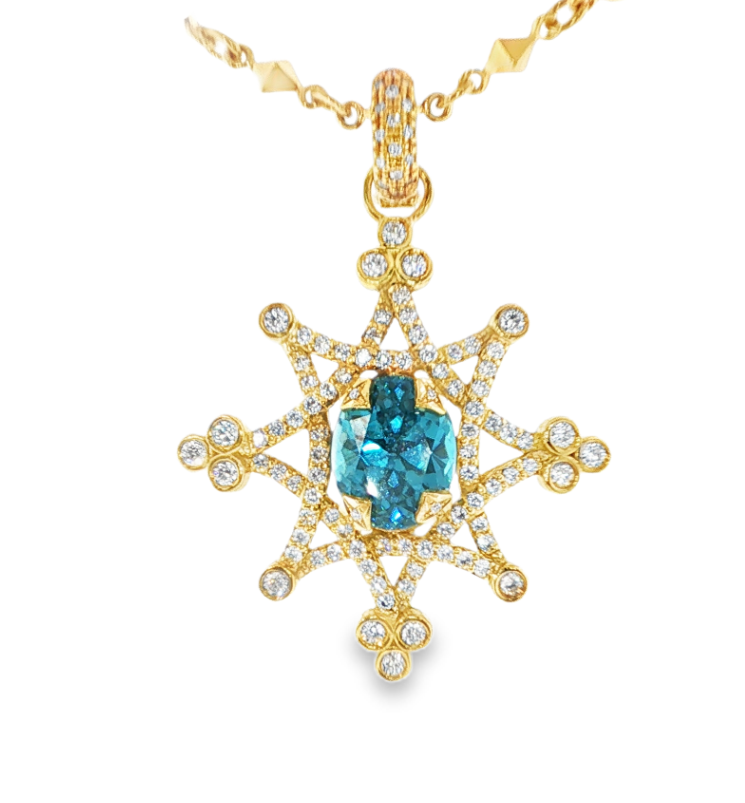 18K Yellow Gold Zircon Pendant Star by Erica Courtney Main image