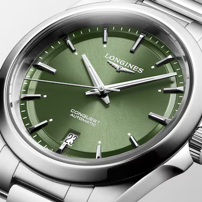 Longines Conquest 38mm Watch with Sunray Green Dial