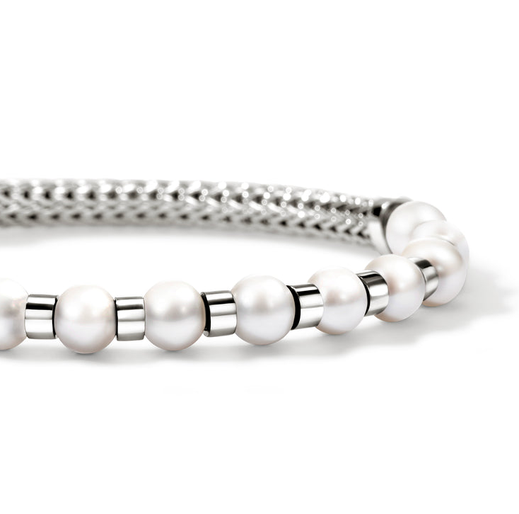 Sterling Silver & Freshwater Pearl 5mm Essentials Bracelet by John Hardy