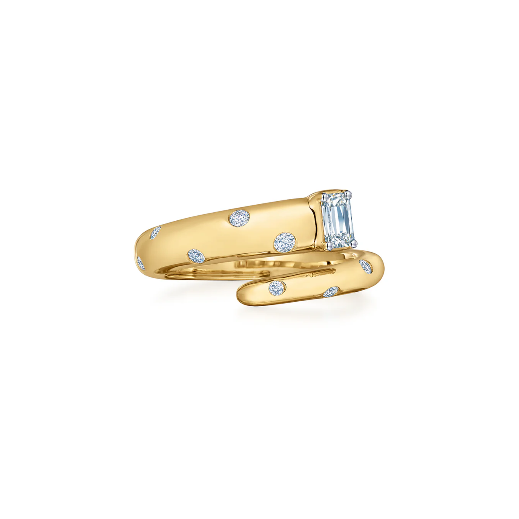 18K Yellow Gold Diamond Cobblestone Narrow Wrap Ring with Ashoka by KWIAT Secondary image