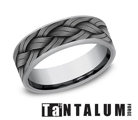 Tantalum "The Rope" Grey 7mm Flat Rope Weave Band by Benchmark