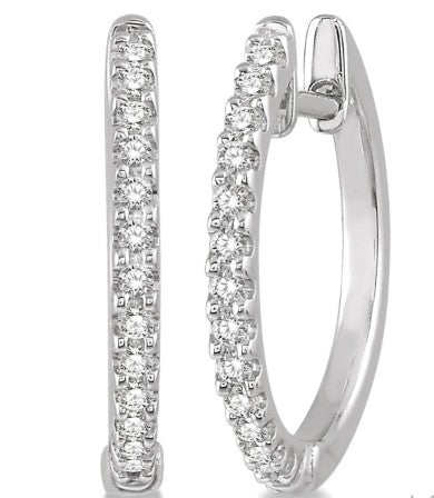 10k Wg 1/5cttw Diamond Hoop Earrings Main image