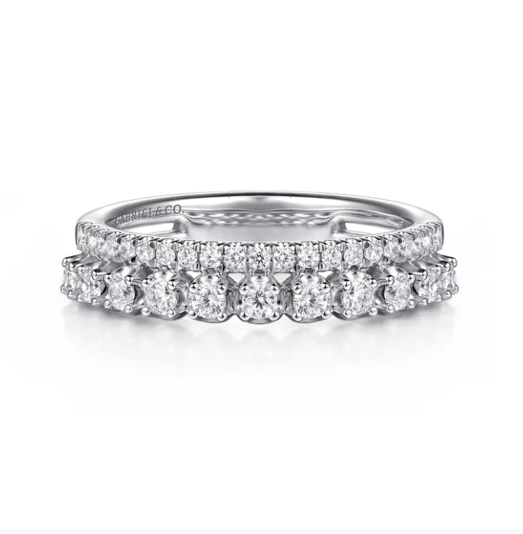 14K WG Diamond Easy Stackable Band by Gabriel NY Main image