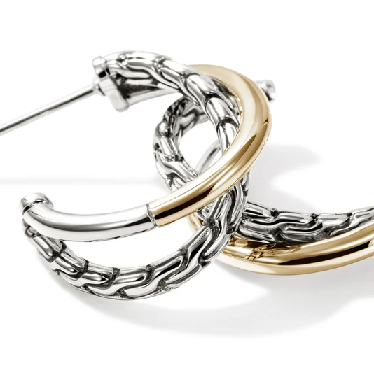 Two-Tone Crossover Hoops by John Hardy