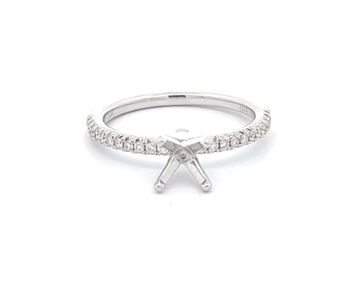 14K WG 1/10cttw Diamond Semi-Mount by Diamonds Forever