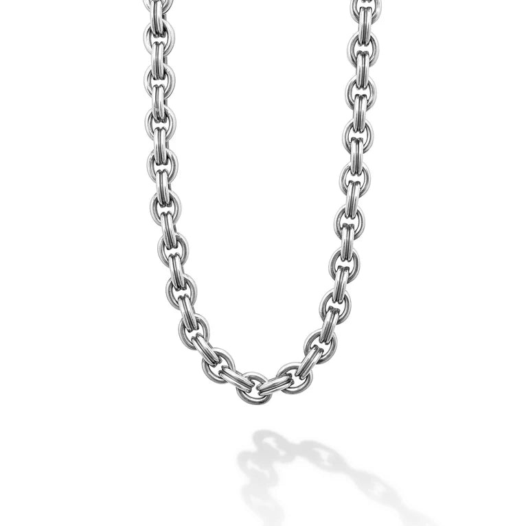 SS/18K Anthem 9.5mm Double Link w Krunch Chain Necklace by LAGOS