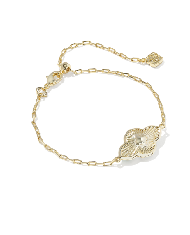 Gold Plated Abbie Medallion Chain Bracelet in Abalone Sea Green Mix by Kendra Scott Main image