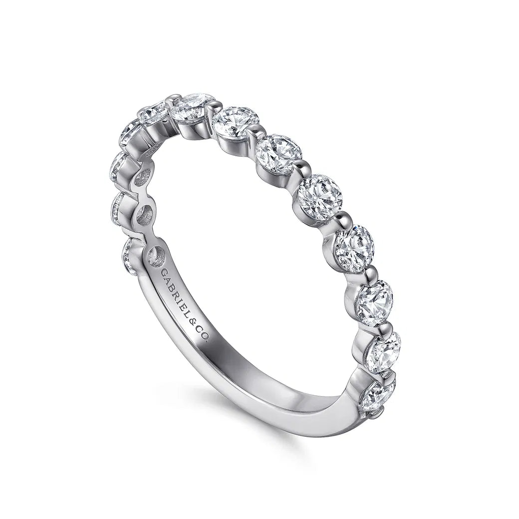 14K WG "Devinne" Single Prong 4/5cttw Diamond Anniversary Band by Gabriel NY