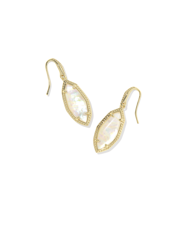 Gold Plated Ophelia Drop Earrings in Light Mauve Illusion by Kendra Scott Main image