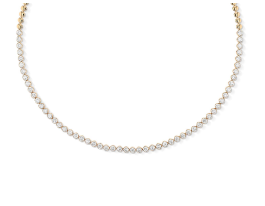 18K Yellow Gold Diamond Duchess Halfway Adjustable Tennis Necklace Secondary image