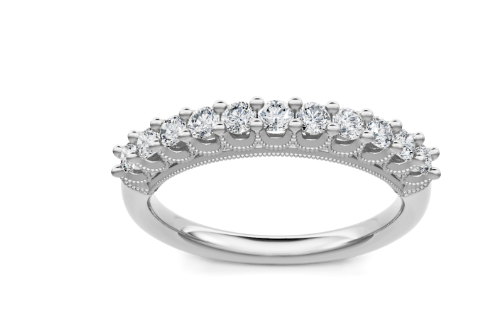 14K WG 11 Rd Dia=1/2cttw U Prong Band