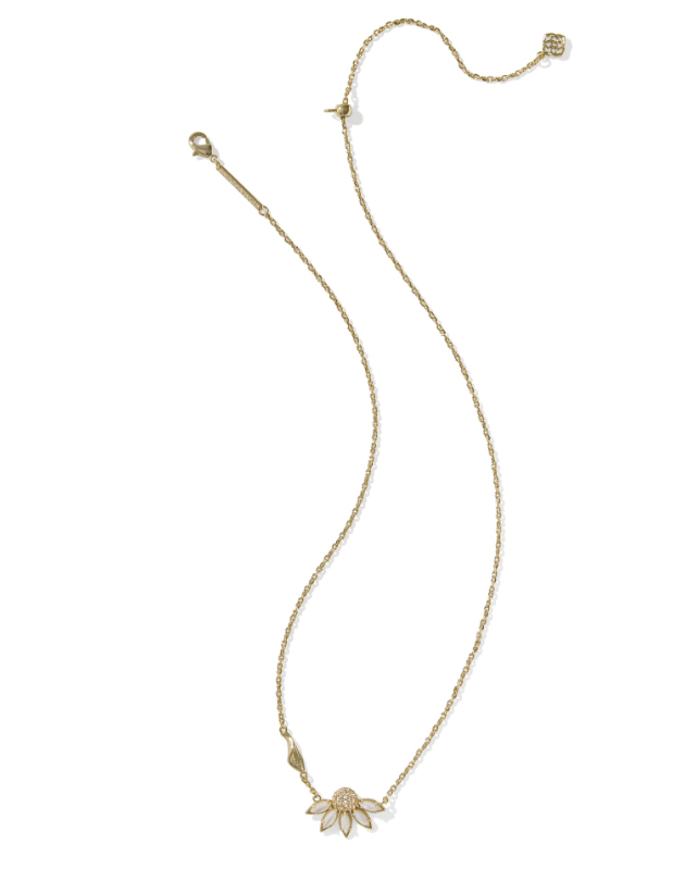 Gold Plated Anya Flower Pendant in Ivory Mix by Kendra Scott
