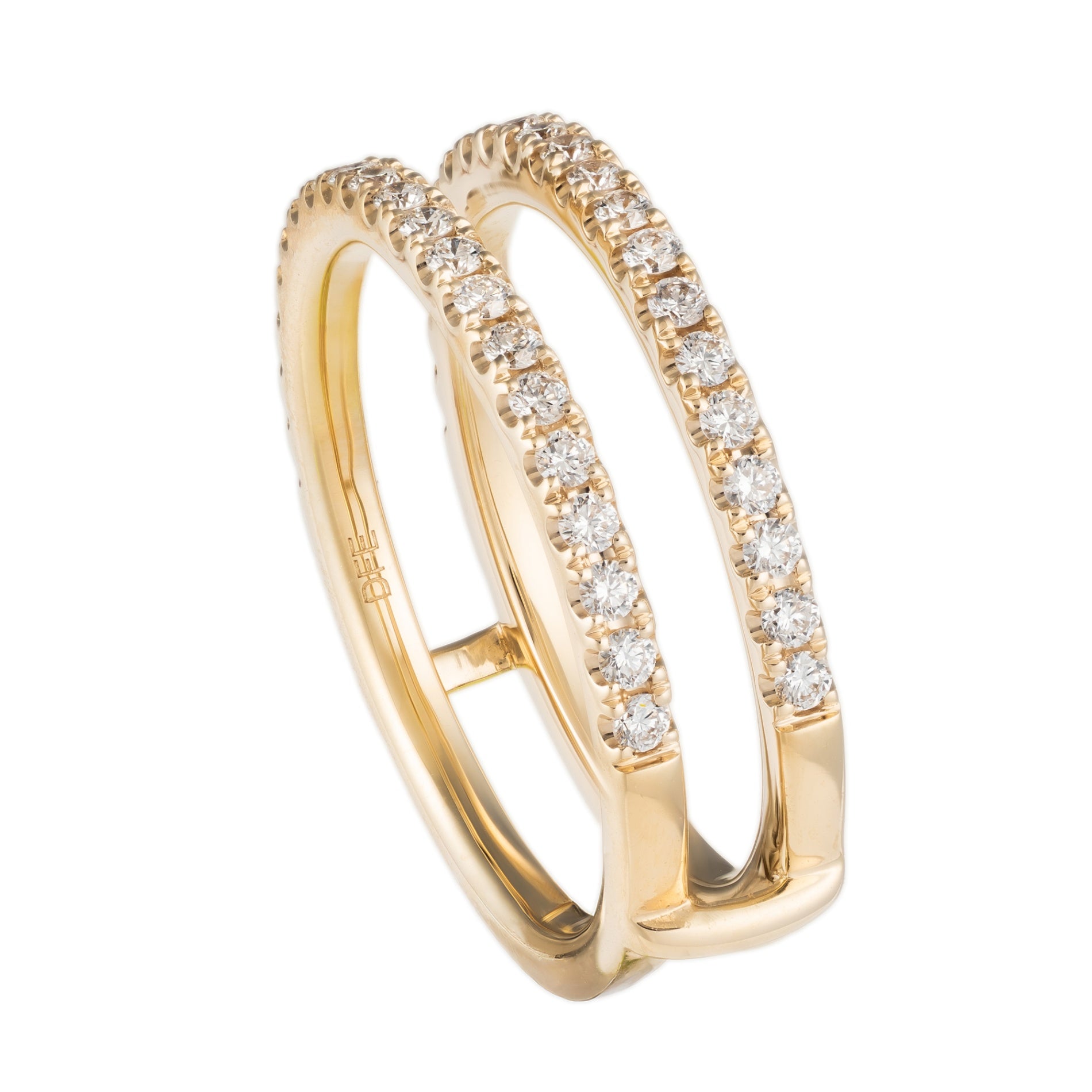 14K Yellow Gold 1/2cttw Diamond Straight Line Ring Guard