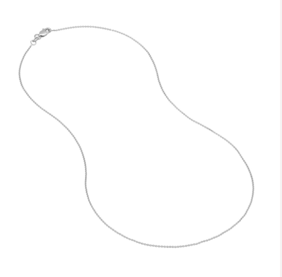 18" 14k Wg 0.9mm Tight Cable Chain w/ Lobster Clasp