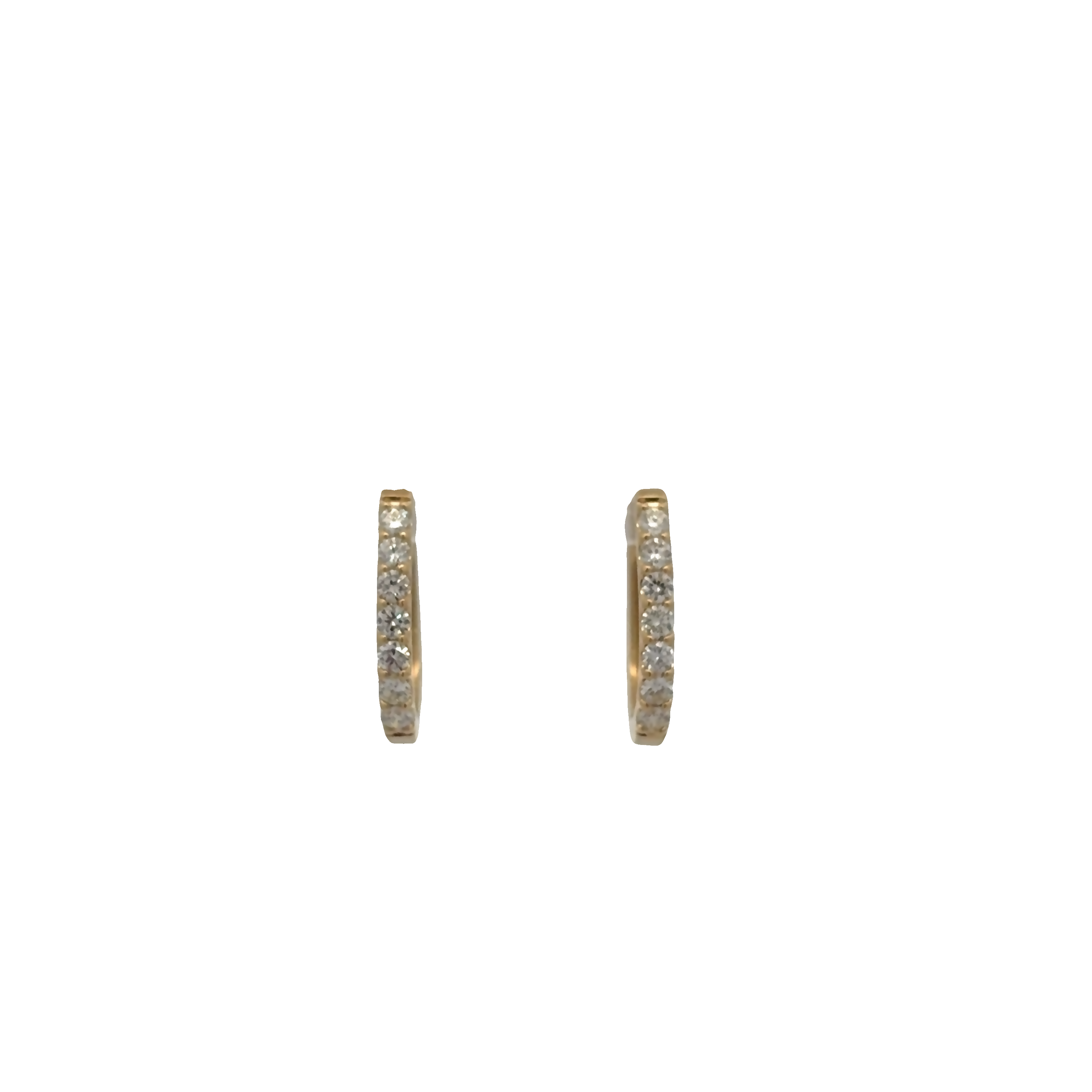 14K YG 1/2cttw Diamond Shared Prong Hoops Main image