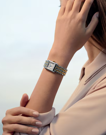 Longines Mini DolceVita Ladies Watch with Silver Flinqué Dial & 18K Crown