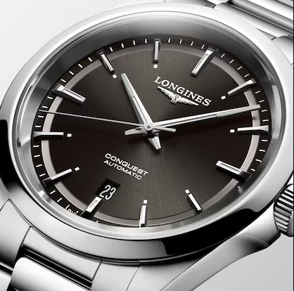 Longines Conquest 41mm Watch with Sunray Black Dial