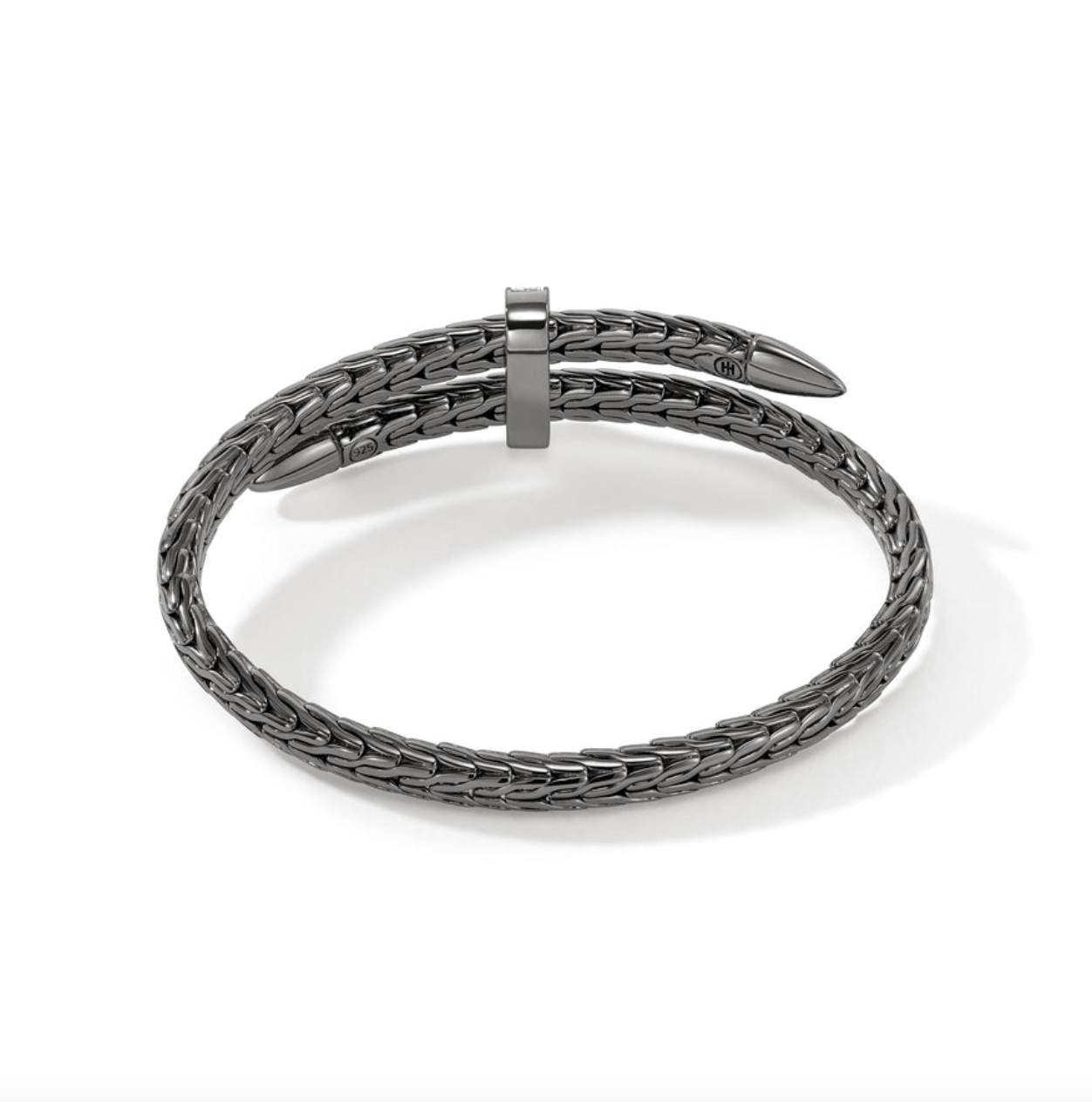 Dark Silver Spear Flex Diamond Bangle by John Hardy