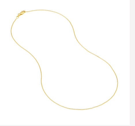 20" 14k Yg 0.9mm Tight Cable Chain w/ Lobster Clasp Main image