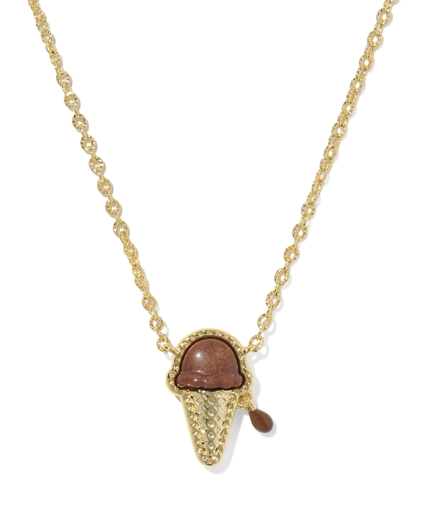 Gold Plated Ice Cream Pendant in Brown Magnesite by Kendra Scott Main image