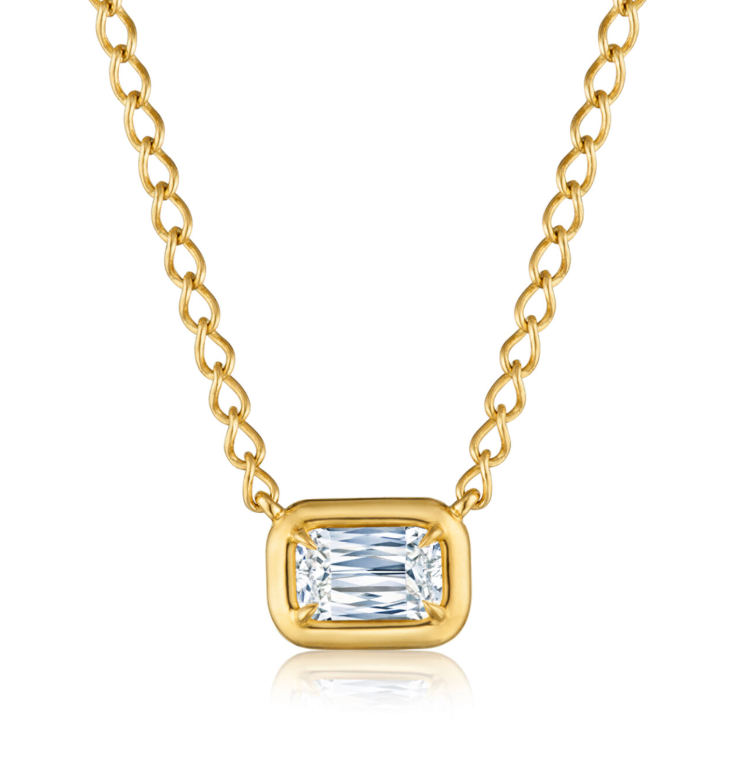 18K YG Ashoka Diamond Solitaire Pendant by KWIAT