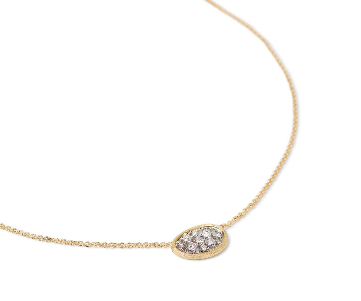 18K Two-Tone Lunaria Alta Small Diamond Pendant Necklace by Marco Bicego Secondary image