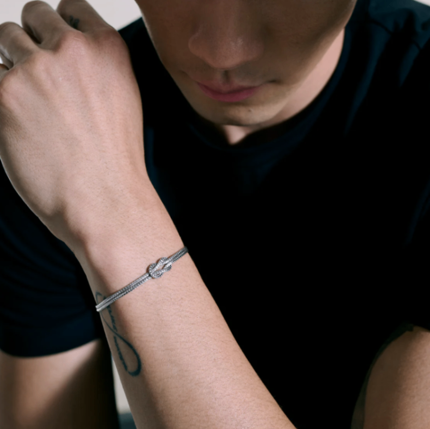 Sterling Silver Love Knot 3.6mm Double Row Bracelet by John Hardy