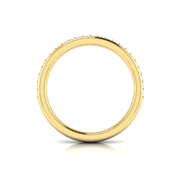 14K YG Diamond Crescendo Wedding Band by Vlora