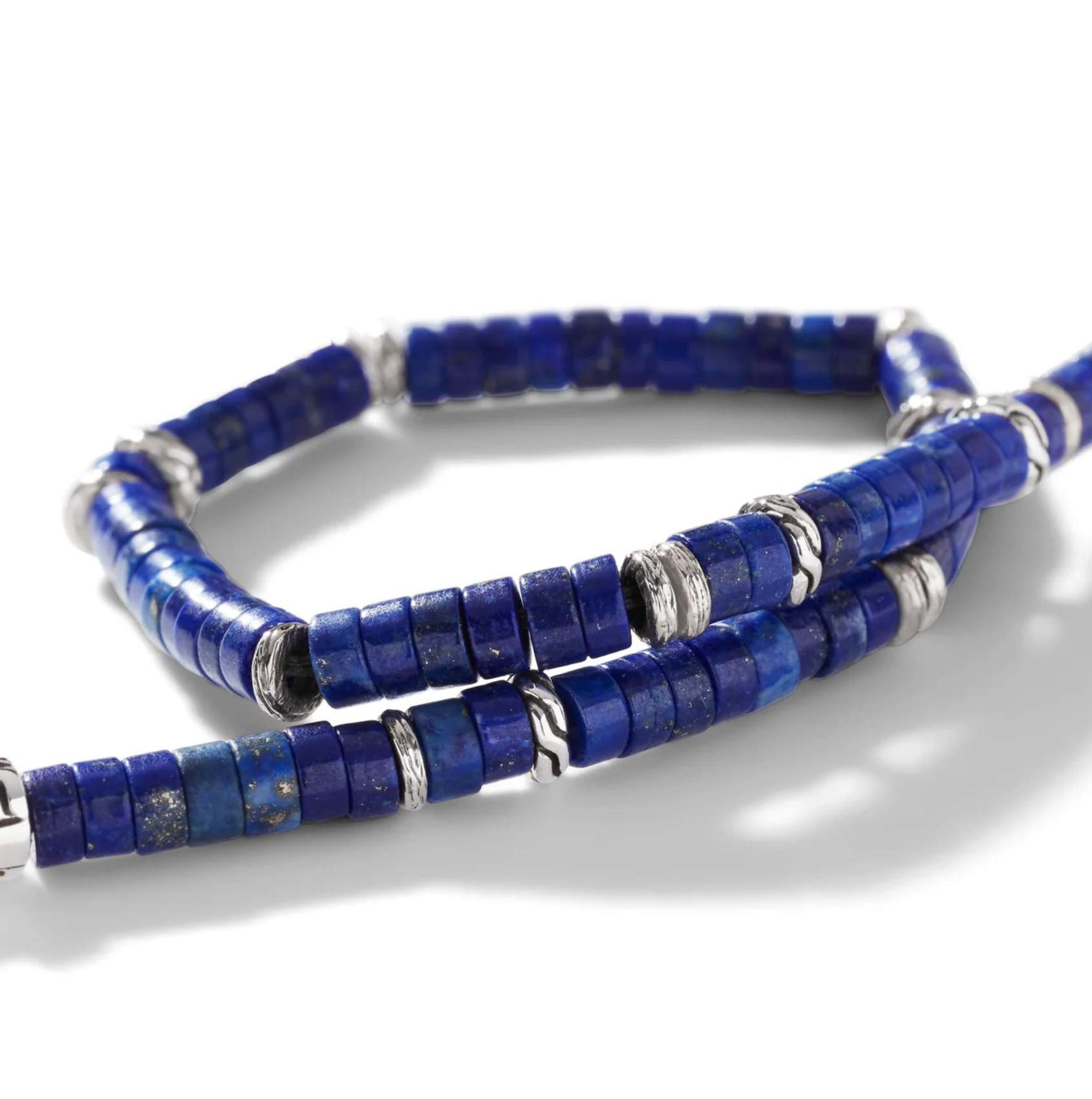 Sterling Silver & Lapis Lazuli Heishi 4mm Beaded Bracelet by John Hardy