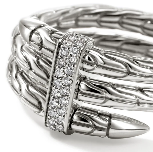 Sterling Silver Spear Diamond Double Wrap Ring by John Hardy Main image