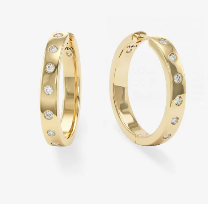 18K Gold Plated Ashley Reversible 1" Hoops by Melinda Maria Main image