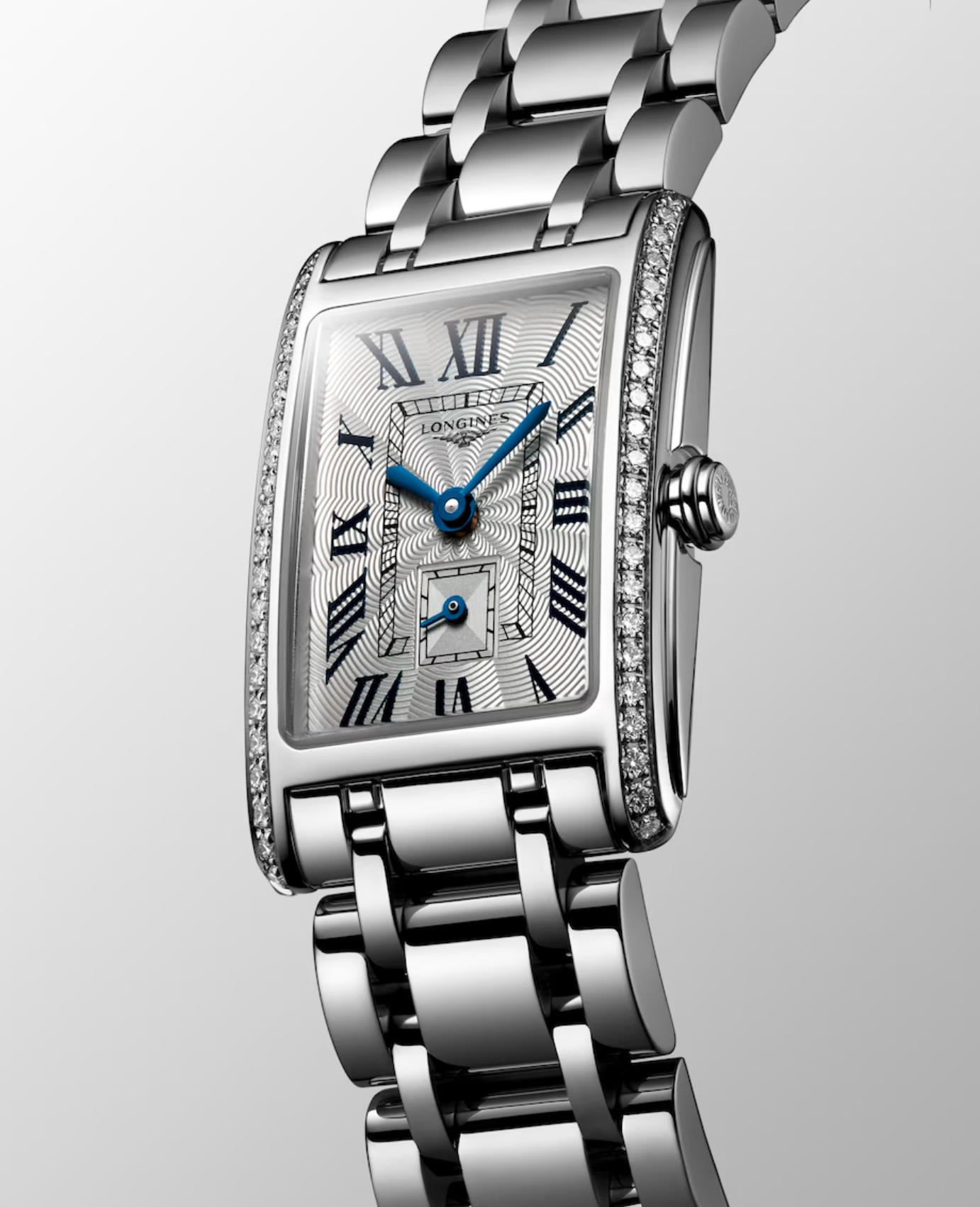 Longines DolceVita 20mm Rectangular Silver Flinqué Ladies Watch with Diamond Accents Secondary image