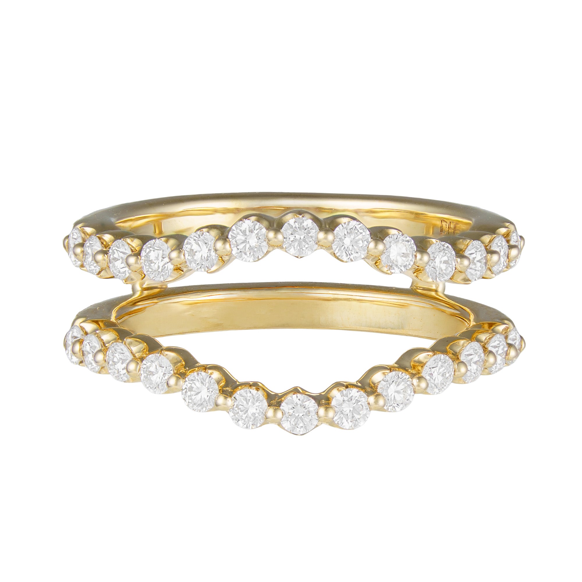 14K Yellow Gold Diamond Shared Prong Contour Ring Insert Main image