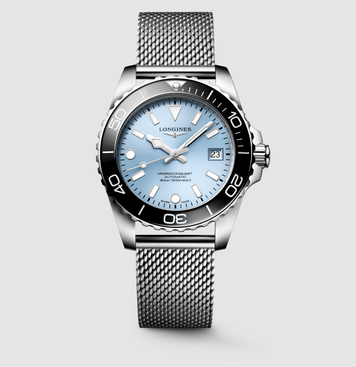 Longines HydroConquest 39mm Watch with Frosted Blue Dial