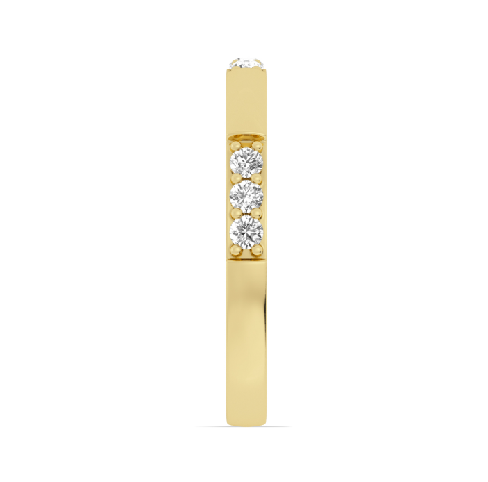14K YG Round Triple Diamond Station Band by Imagine Bridal