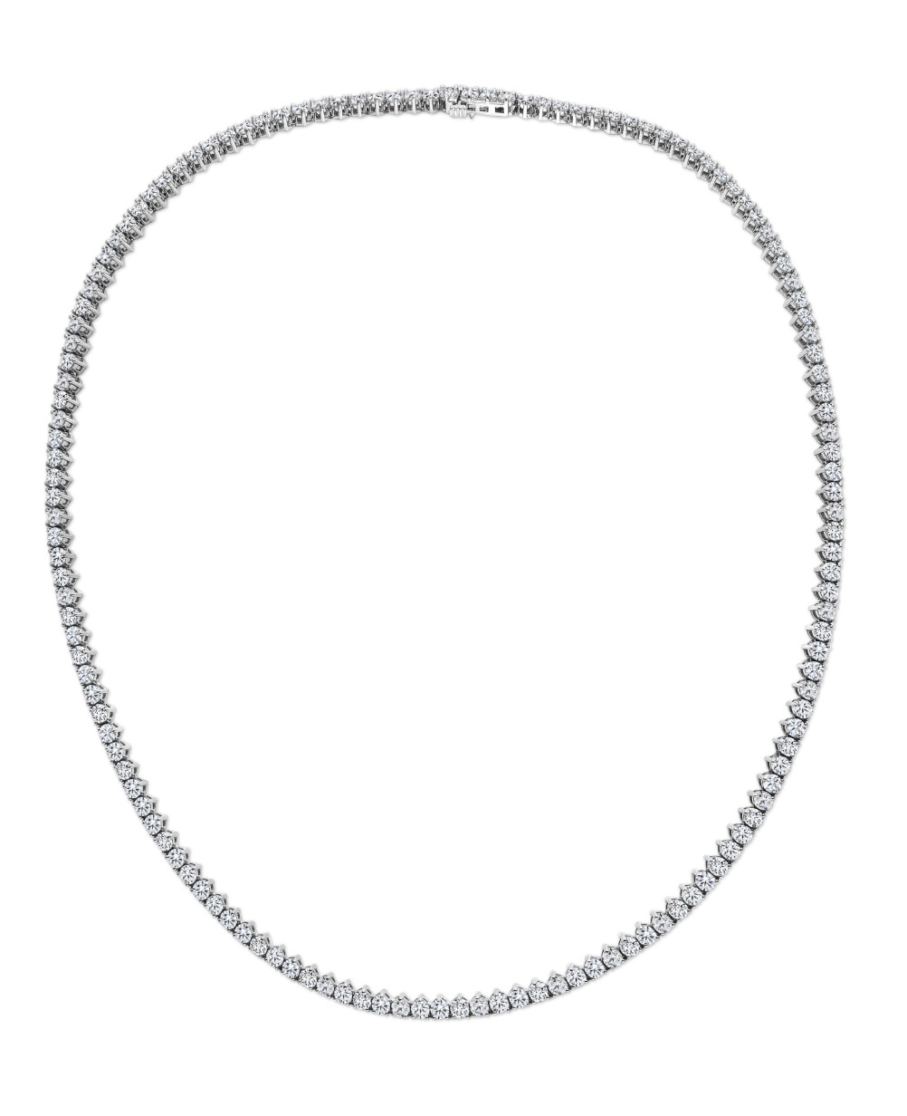 18K White Gold 19cttw Diamond Tennis Necklace Main image