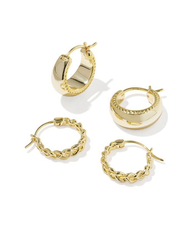 Gold Plated Gabriella Huggie Set by Kendra Scott