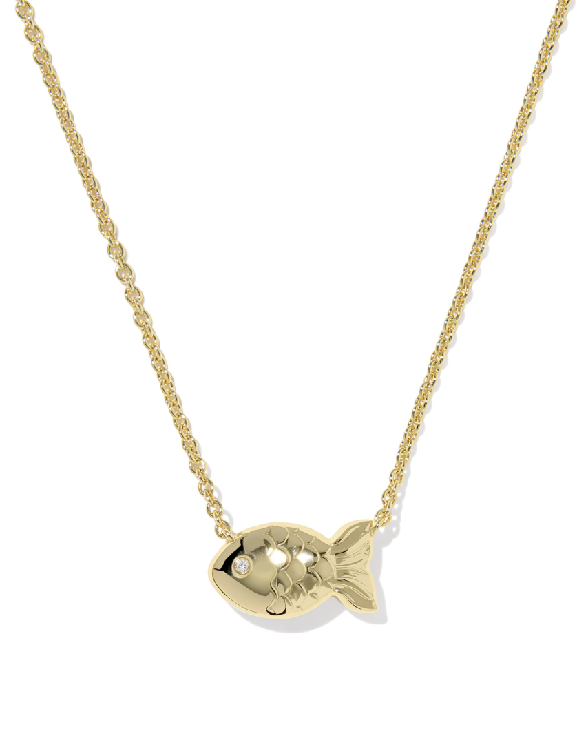 Gold Plated Parker Fish Pendant in Abalone Shell by Kendra Scott Secondary image