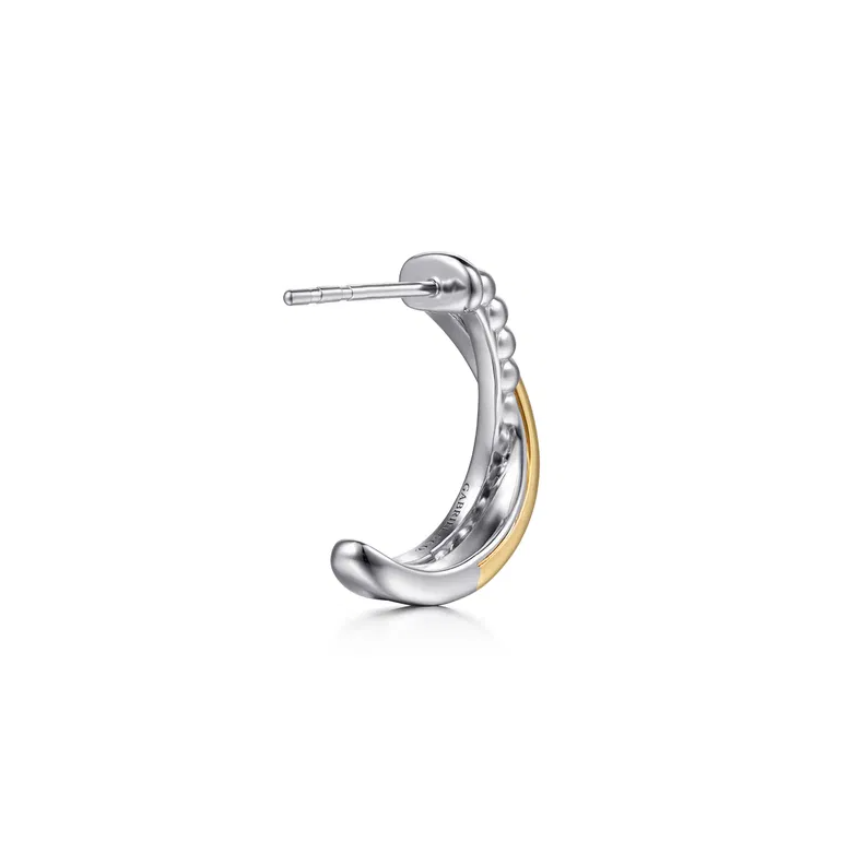 14KY & Sterling Silver Bujukan J-Hoops by Gabriel NY
