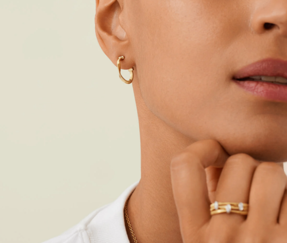 18K YG Marrakech Twisted Huggies by Marco Bicego