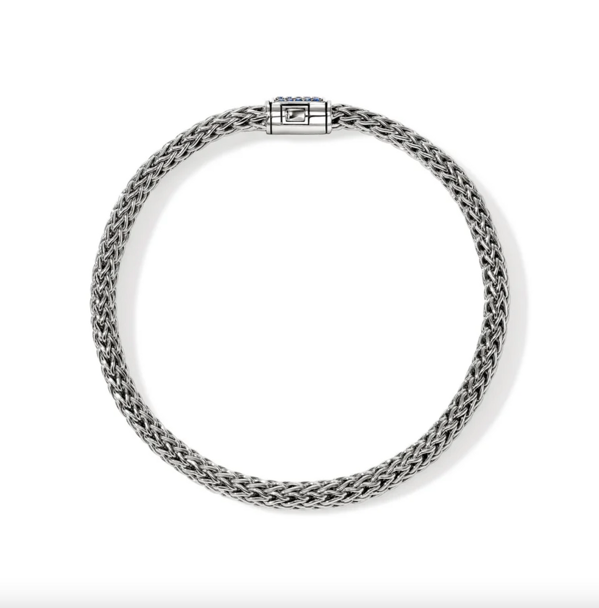 Sterling Silver Icon 5mm Bracelet with Blue Sapphire Clasp by John Hardy