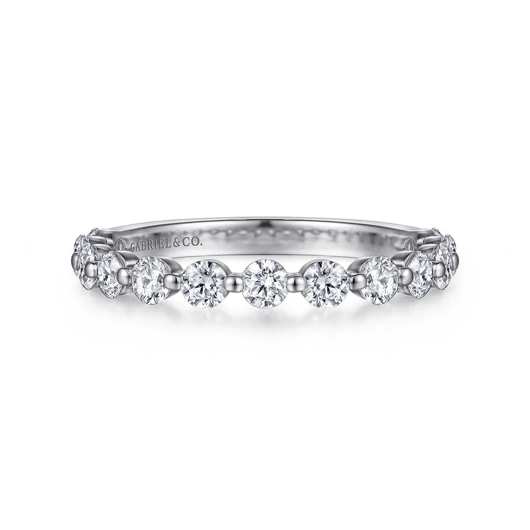14K WG "Devinne" Single Prong 4/5cttw Diamond Anniversary Band by Gabriel NY