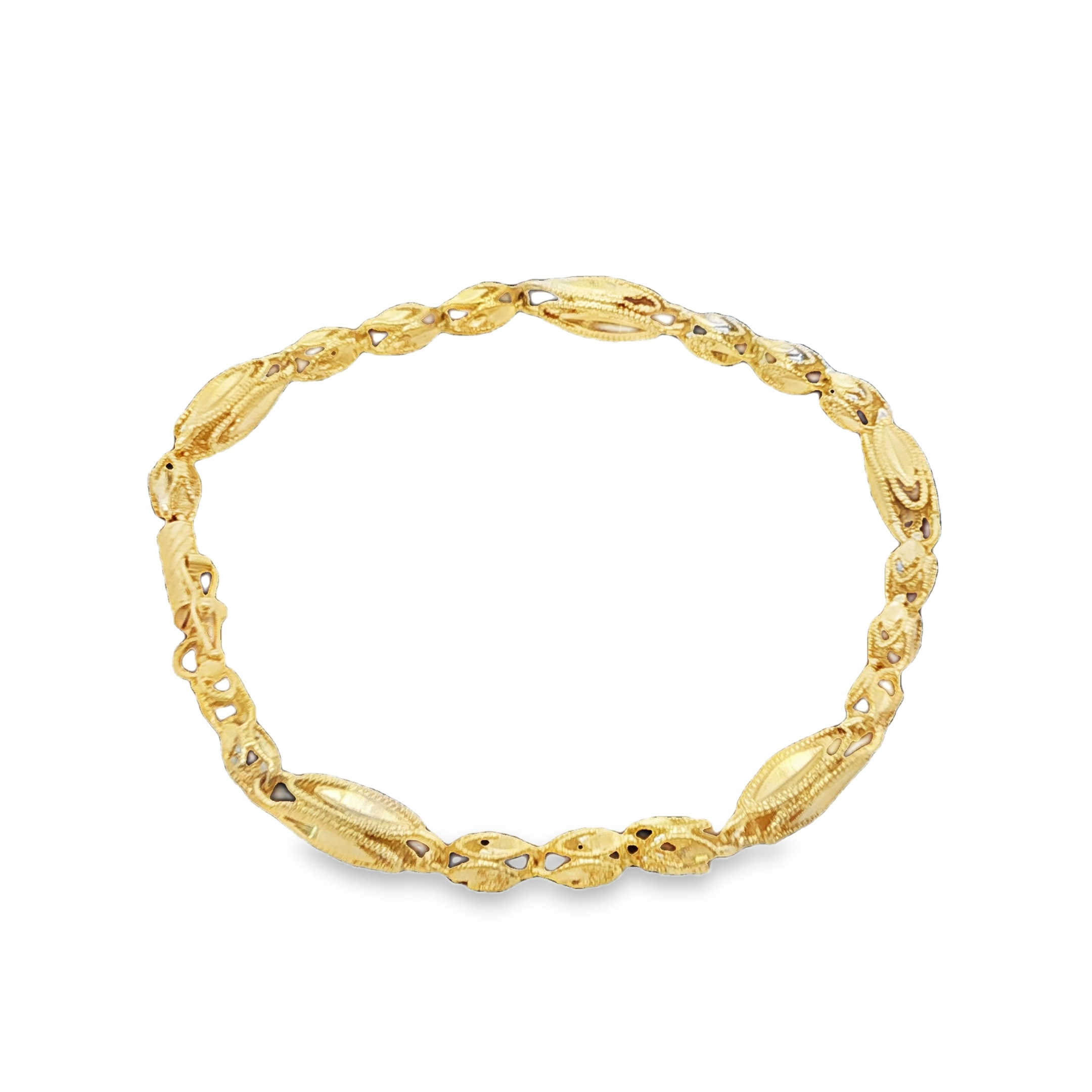 14K YG Fancy Tulip Link Bracelet *Estate Item, Sold As Is, Final Sale Main image
