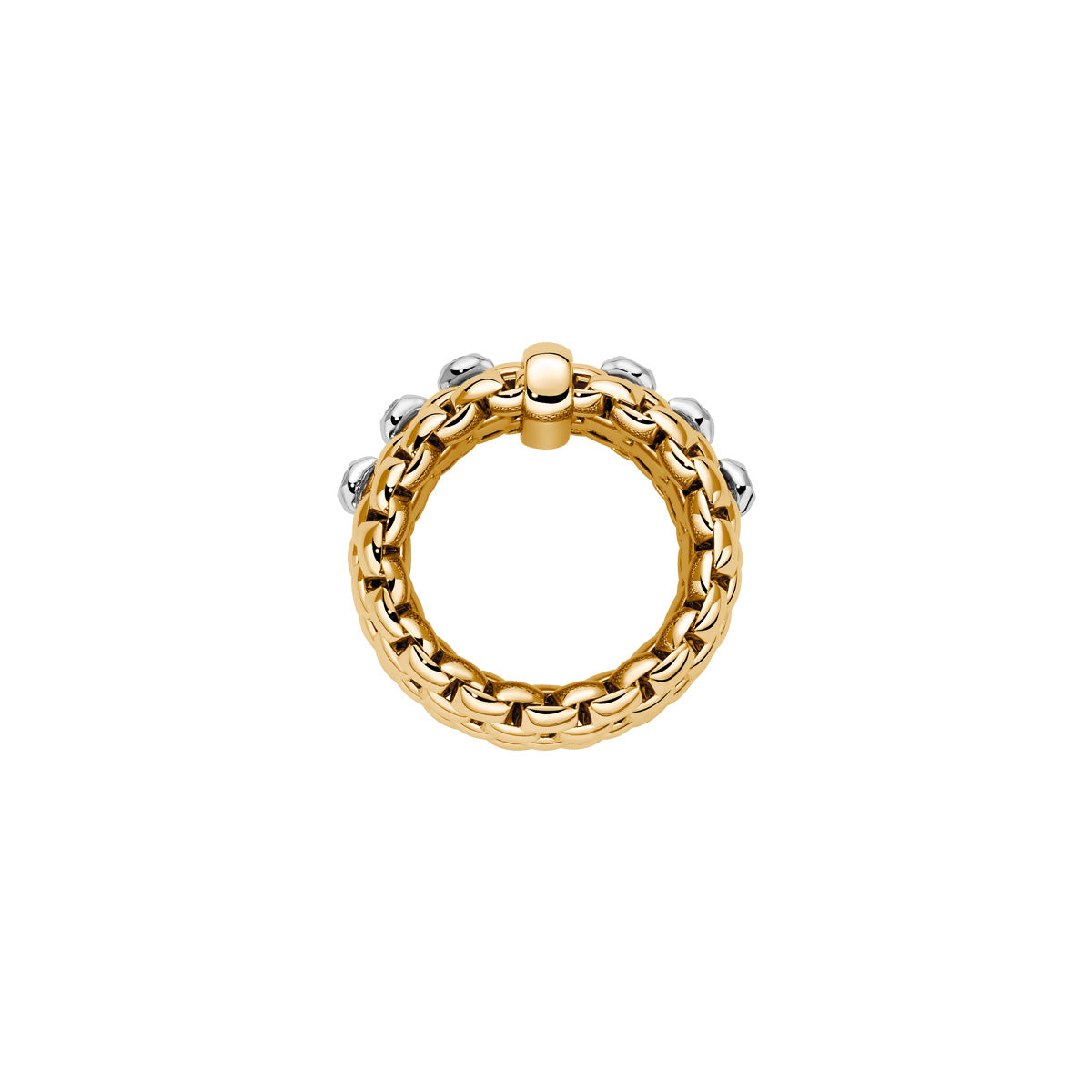 18K Two-Tone Panorama Diamond Mesh Flex'It Ring by FOPE Secondary image