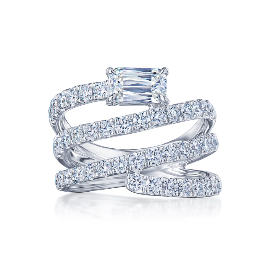 18K White Gold Diamond Ashoka Wide Wrap Ring by KWIAT Main image