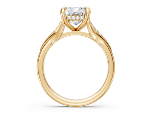 14K YG Diamond Floral Split Shank Semi-Mount