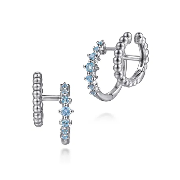 Sterling Silver Bujukan Blue Topaz Stuggies by Gabriel NY Main image