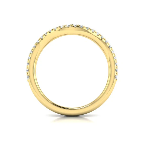 14K Yellow Gold 1/4cttw Diamond Contour Band by Vlora