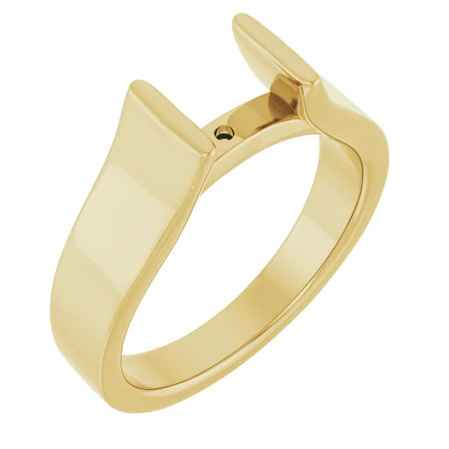14K YG Cathedral-Style Peg Shank