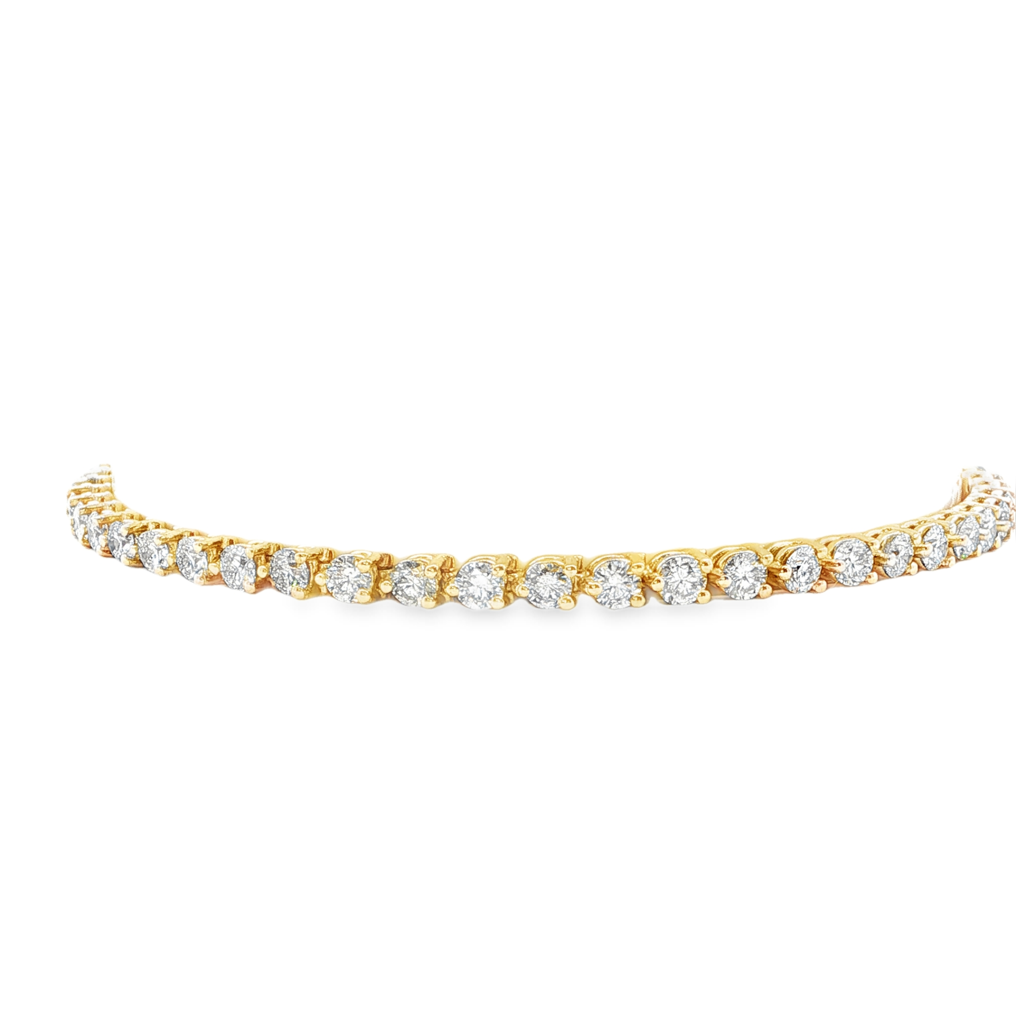14K YG 5 1/2cttw 3-Prong Diamond Tennis Bracelet